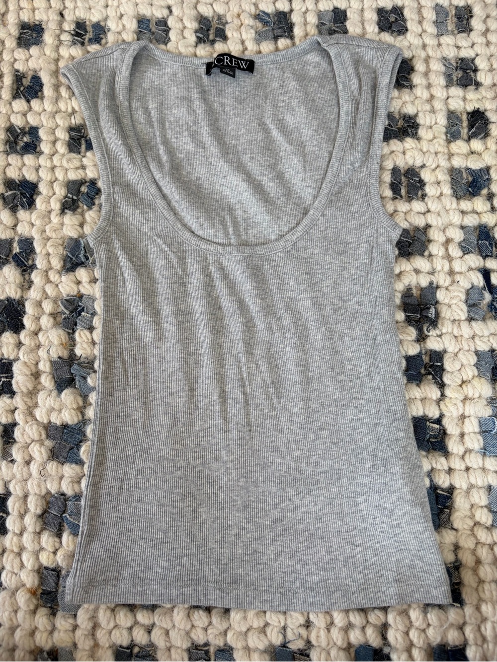 J. Crew Light Grey Ribbed Scoop Neck Tank